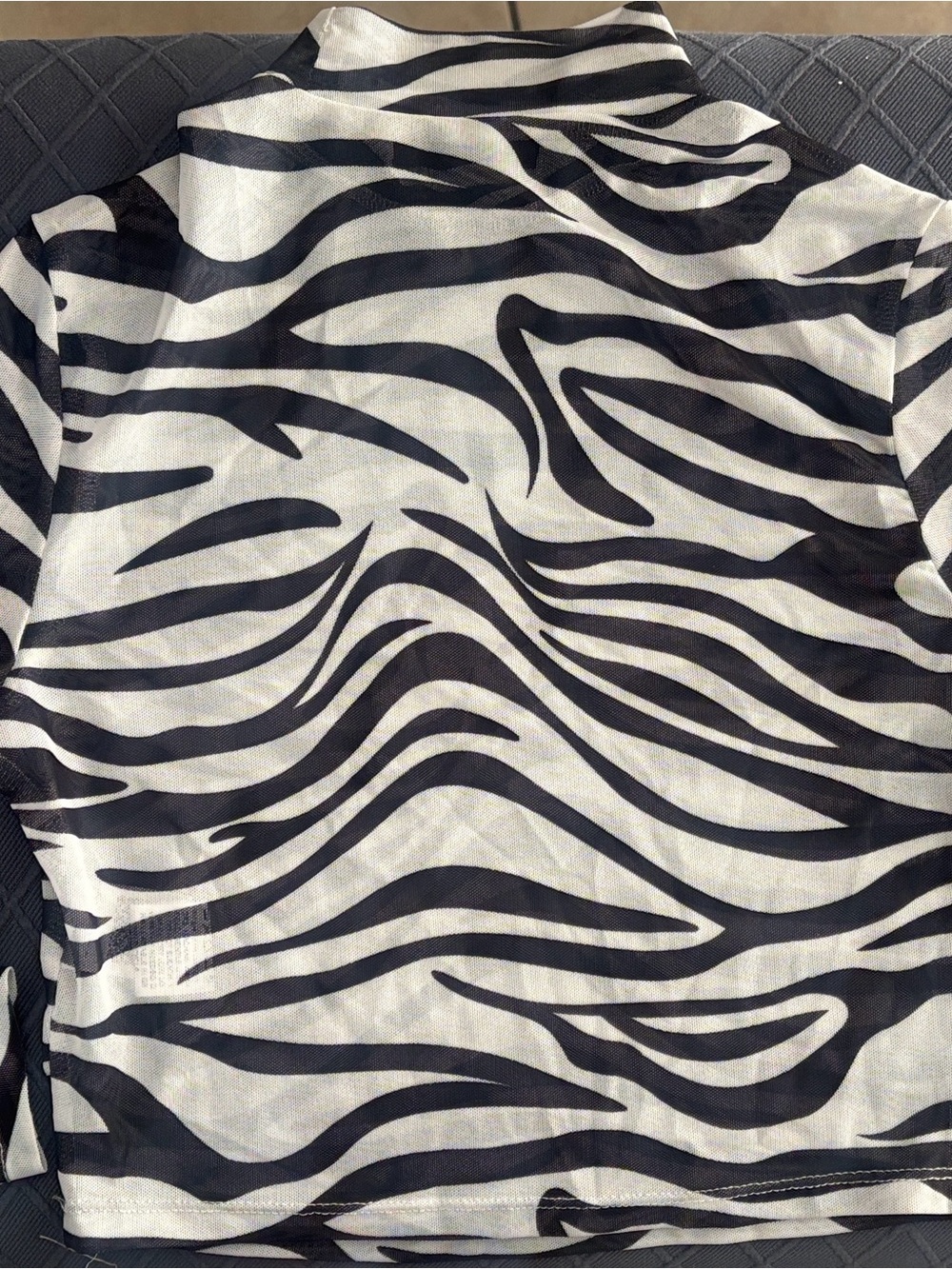 SHEIN Black & White Zebra-Print Crop Top
